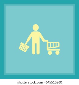 Ícone plano. Compras.