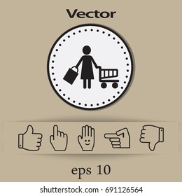 Icono plano. Compras.
