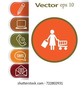 Icono plano. Compras.