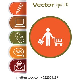 Icono plano. Compras.