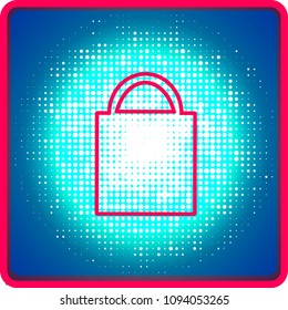 Flat icon. Shopping bag.