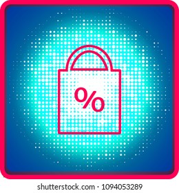 Flat icon. Shopping bag.