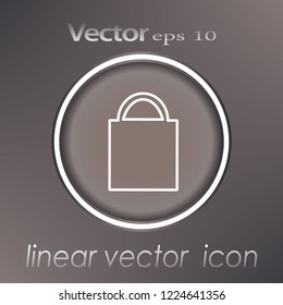 Flat icon. Shopping bag.