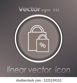 Icono plano. Bolsa de compras.
