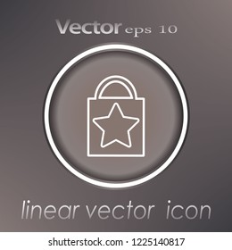Icono plano. Bolsa de compras.