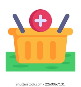 Flat icon of shopping bag