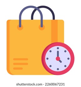 Flat icon of shopping bag