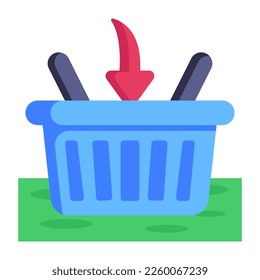 Flat icon of shopping bag