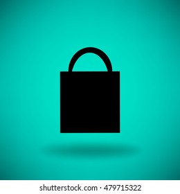 Flat icon. Shopping bag.