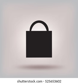 Flaches Symbol. Einkaufstasche.