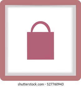 Icono plano. Bolsa de compras.