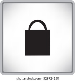 Flat icon. Shopping bag.