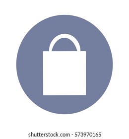 Flat icon. Shopping bag.
