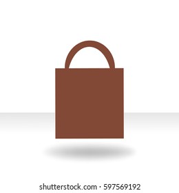 Icono plano. Bolsa de compras.