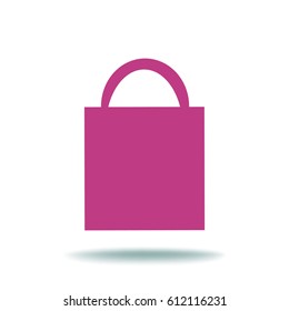 Icono plano. Bolsa de compras.
