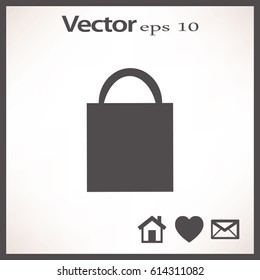 Icono plano. Bolsa de compras.