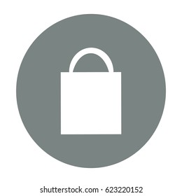 Flat icon. Shopping bag.