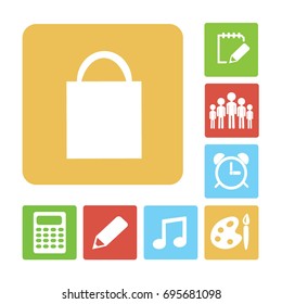Icono plano. Bolsa de compras.