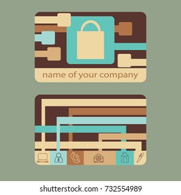 Flat icon. Shopping bag.