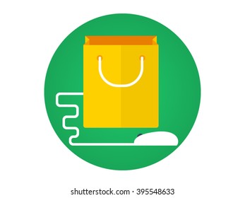 Flat Icon - Shopping Bag Illustration