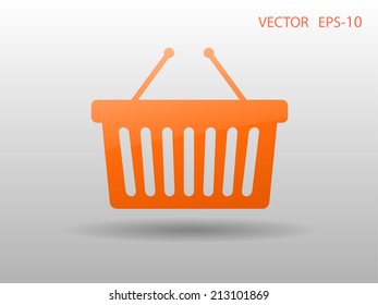 Icono plano de la canasta de compras