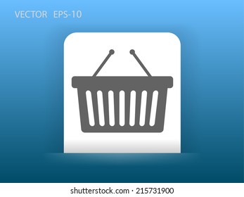 Flat  icon of shopping basket