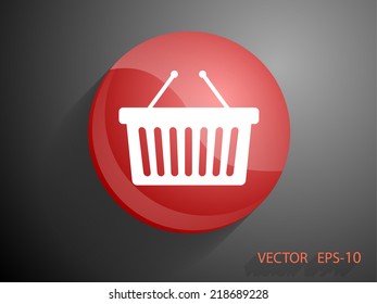Icono plano de la canasta de compras