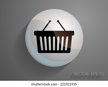 Flat  icon of shopping basket