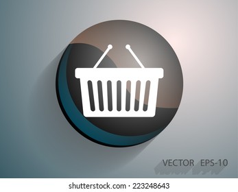 Flat  icon of shopping basket