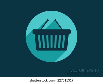 Flat  icon of shopping basket