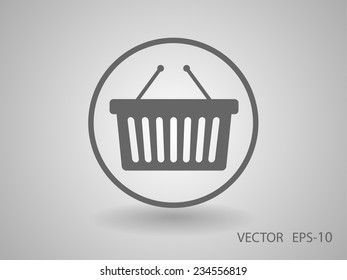 Icono plano de la canasta de compras