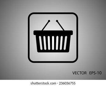 Flat  icon of shopping basket