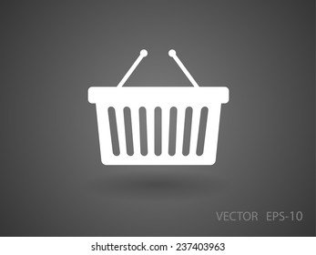 Flat  icon of shopping basket