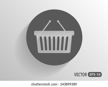 Flat  icon of shopping basket