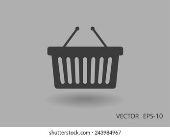 Icono plano de la canasta de compras