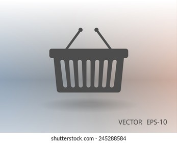 Flat  icon of shopping basket