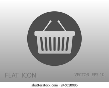 Icono plano de la canasta de compras