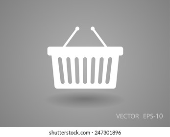 Flat  icon of shopping basket