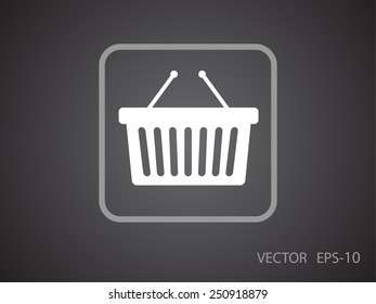Icono plano de la canasta de compras