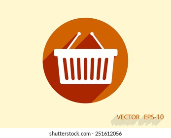 Flat  icon of shopping basket