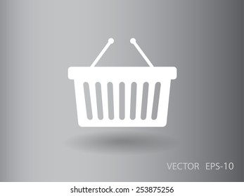 Flat  icon of shopping basket