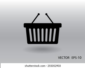 Flat  icon of shopping basket