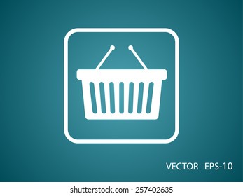 Flat  icon of shopping basket