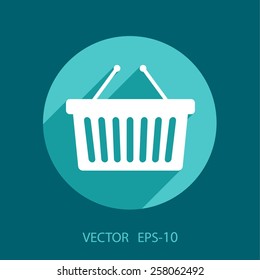 Flat  icon of shopping basket
