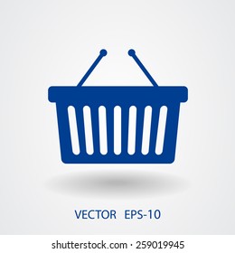 Flat  icon of shopping basket