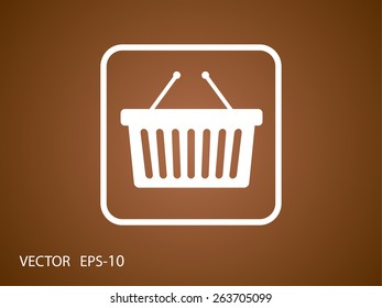 Flat  icon of shopping basket
