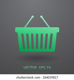 Flat  icon of shopping basket