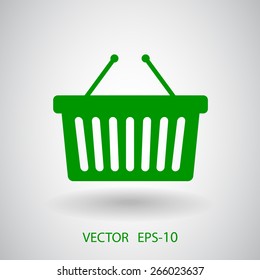 Flat  icon of shopping basket