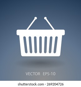 Flat  icon of shopping basket