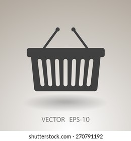 Flat  icon of shopping basket